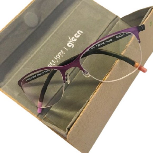 Green Free Form Eyewear Purple Titanium Frames - Picture 1 of 7